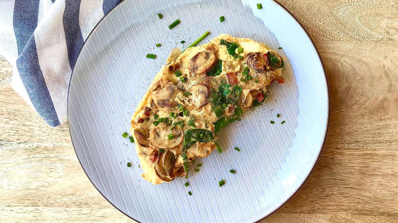 Mushroom, Capsicum & Spinach Omelette