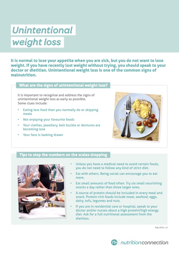 Nc Mwanz Patient Resources Unintentional Weight Loss For Patients