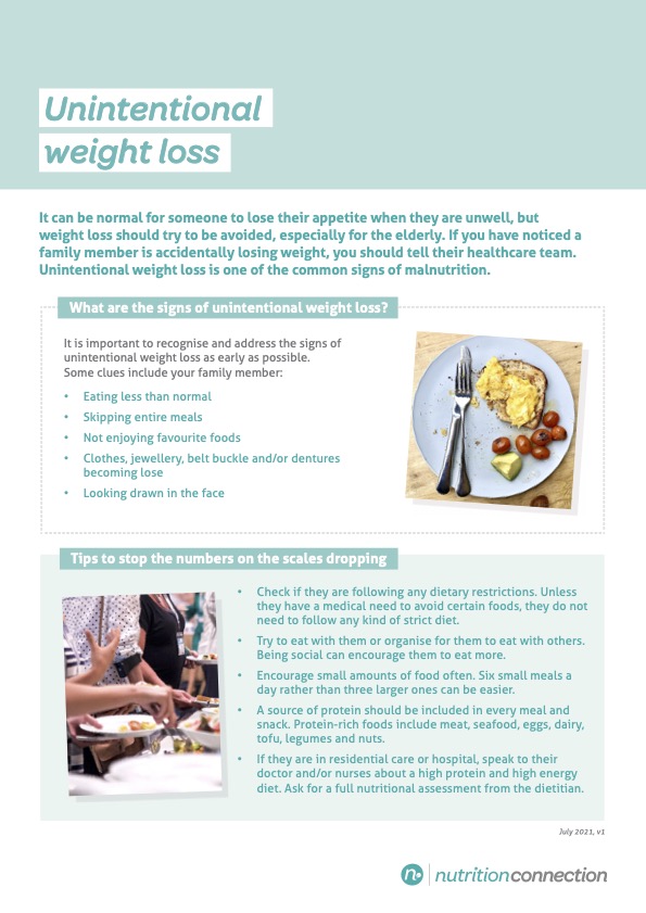 Nc Mwanz Patient Resources Unintentional Weight Loss For Families
