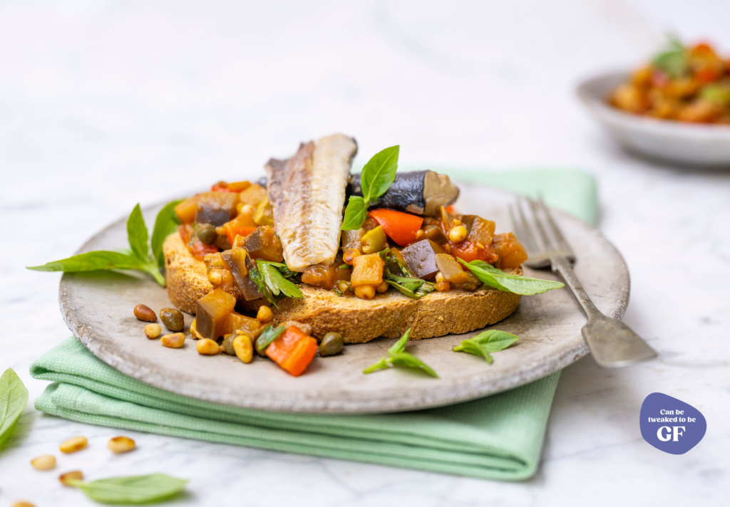 Sardines on toast with caponata | Nutrition Connection